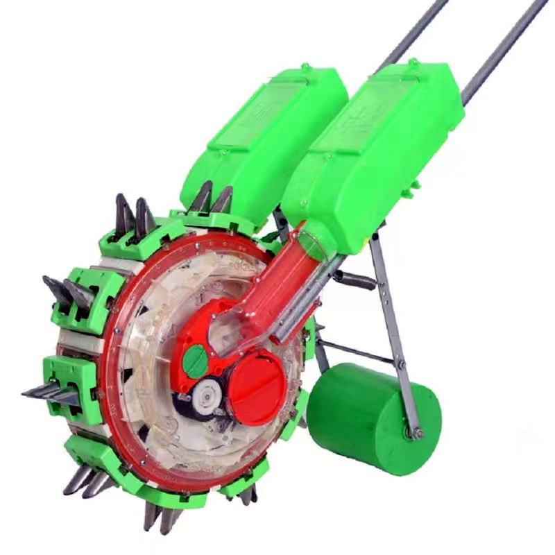 Trade Two Row Manual Push Hand Sweet Corn Seeder Machine Seeding Fertilizing Fertility Maize Soybeans Seed Planter