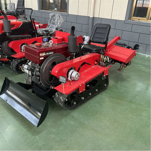 Small Farm Tractor With Rubber Tracks Agricultural Machinery  Mini Crawler Rotary Tiller