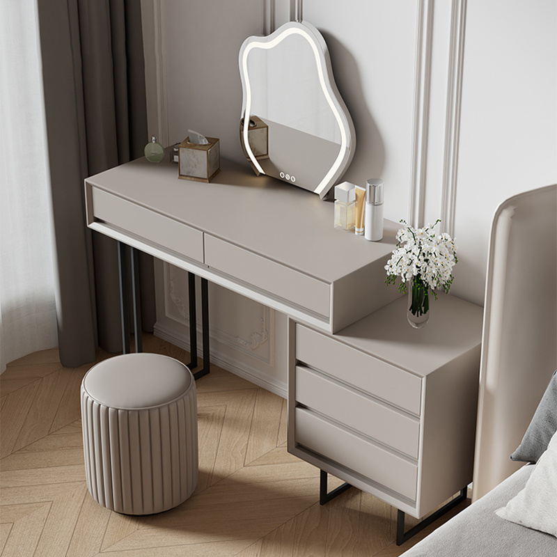 Simple dresser storage cabinet integrated small makeup table makeup dresser with modern mirror