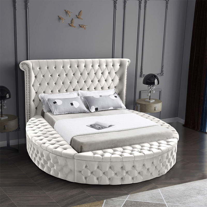 Upholstered Queen Platform Bed  Modern Classic Upholstered Queen Bed round platform bed