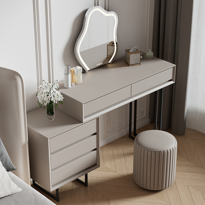 Simple dresser storage cabinet integrated small makeup table makeup dresser with modern mirror