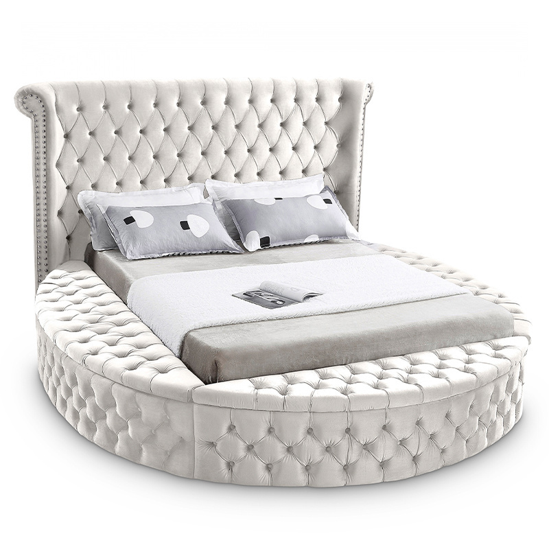 Upholstered Queen Platform Bed  Modern Classic Upholstered Queen Bed round platform bed