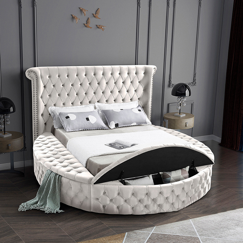 Upholstered Queen Platform Bed  Modern Classic Upholstered Queen Bed round platform bed