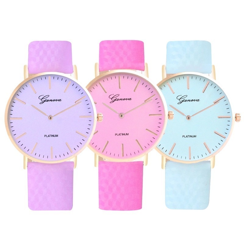 Geneva ladies simple scale temperature Color changing watch student couple quartz watch female