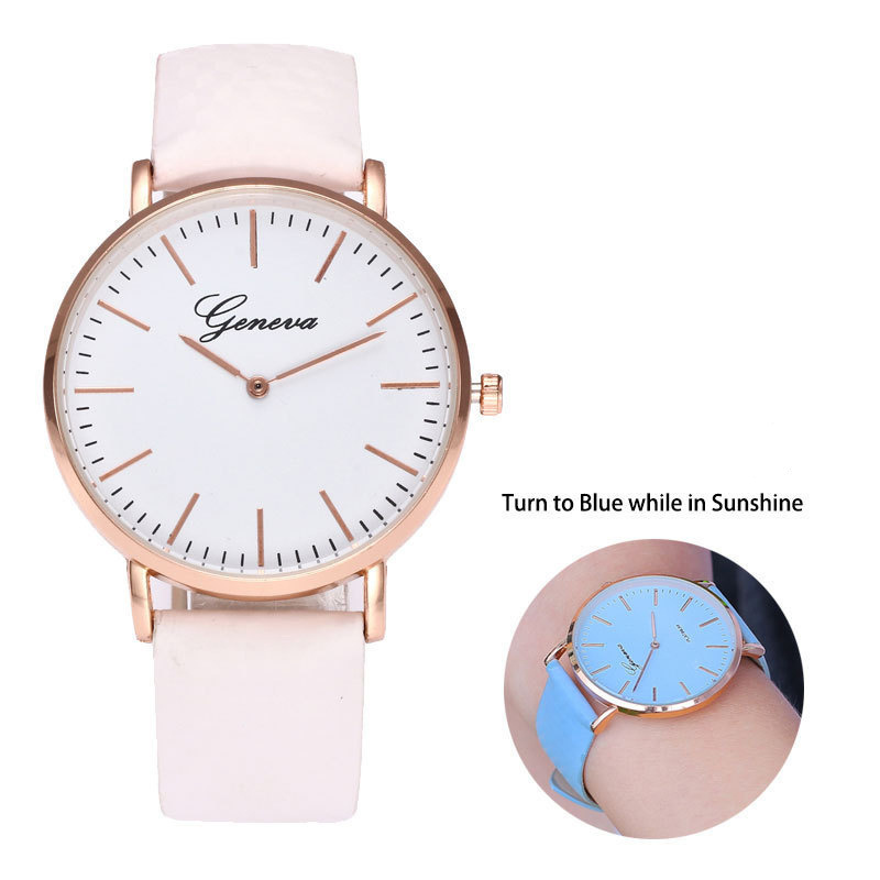 Geneva ladies simple scale temperature Color changing watch student couple quartz watch female