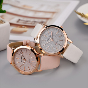 Yolako Women's Casual Quartz Watch with Minimalist PU Leather Strap and Shiny Starry Sky Dial