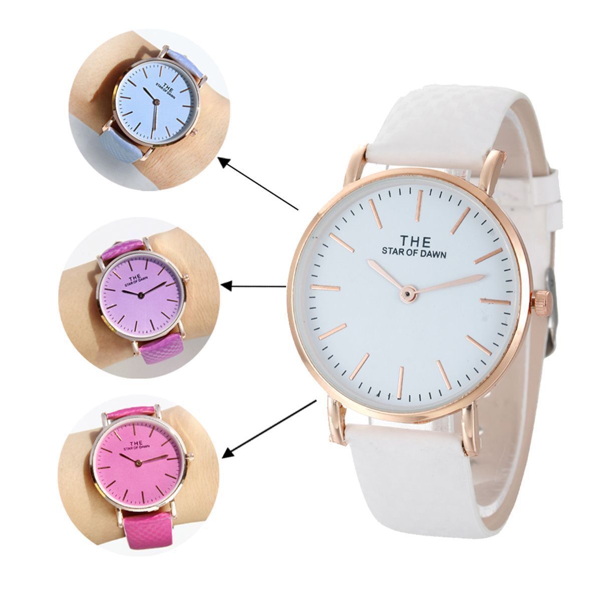 Geneva ladies simple scale temperature Color changing watch student couple quartz watch female