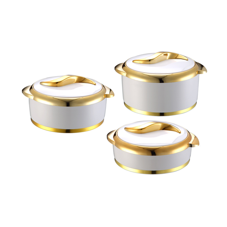 3PCS African Luxury Food Storages Container Sets Hot Pots Thermo Insulated Casserole Set Food Flask Service Food Warmer