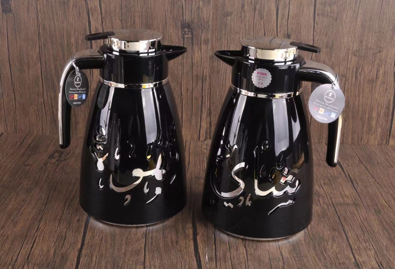 1L GLASS LINER VACUUM JUG THERMOS TEA POT ARABIC COFFEE POT TEA THERMOS ARABIC FOR RAMADAN