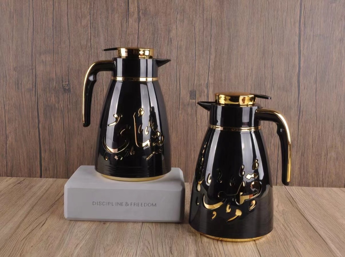 1L GLASS LINER VACUUM JUG THERMOS TEA POT ARABIC COFFEE POT TEA THERMOS ARABIC FOR RAMADAN