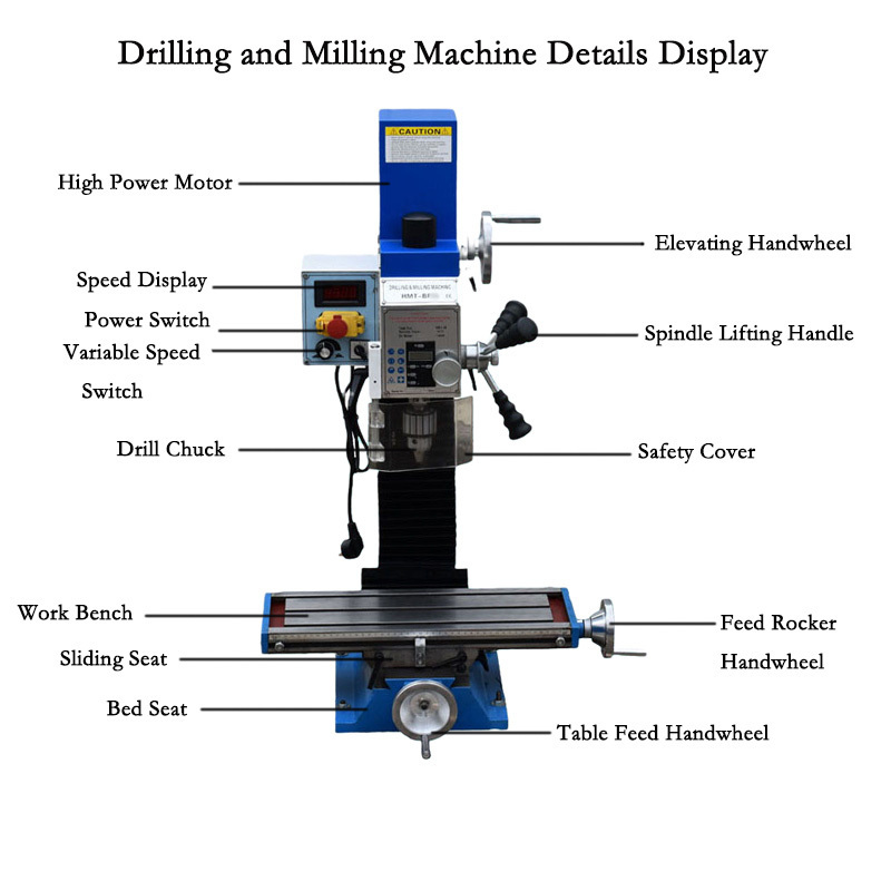 Multi-purpose milling lathe and drilling machine combo