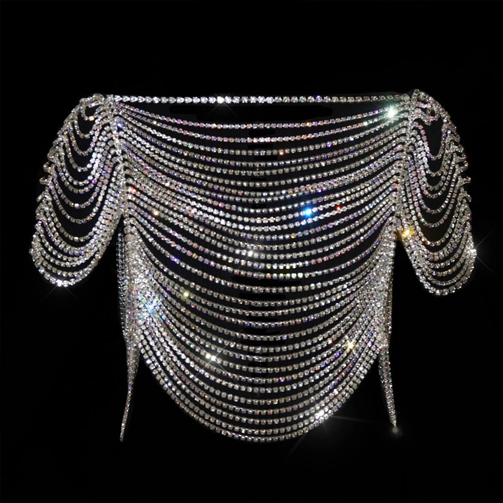 Hot-selling fashion multi-layer bra chain women's rhinestone skirt chain set rhinestone body chain jewelry bikini