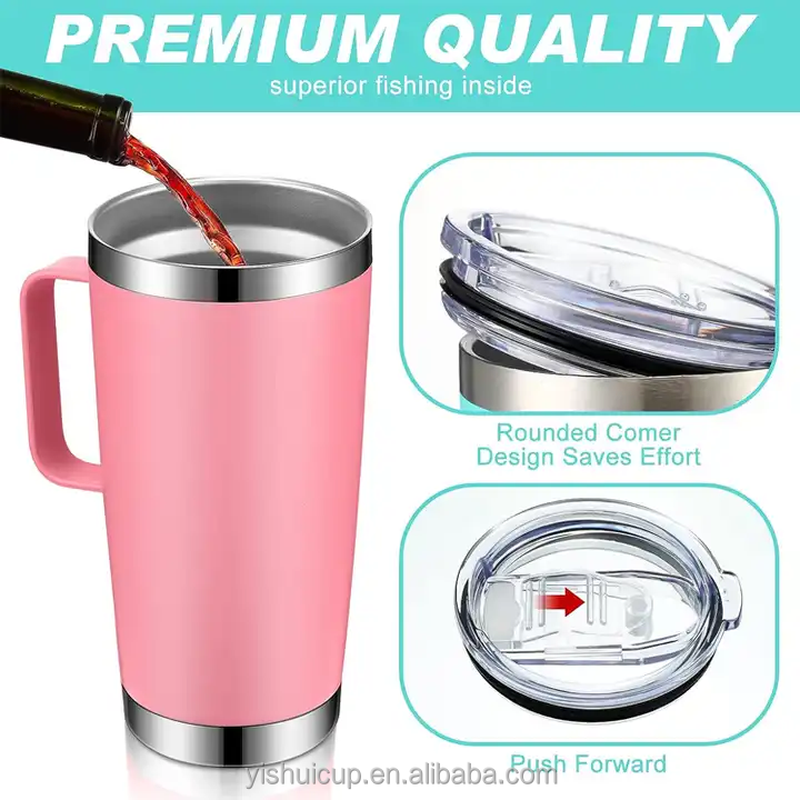 Custom 304 stainless steel insulated cup popsicle Cup, Car Cup 20 oz 30 oz handle Car Cup, outdoor portable cup