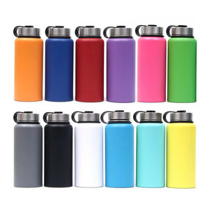 no MOQ Double Wall 18/22 32/40/64 oz Metal stainless steel vacuum Insulated thermos water bottles with powder coating