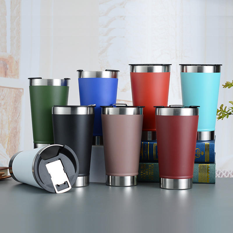 New 20 oz caneca copo Double wall Thermal cup Vacuum insulation Tumbler Stainless Steel Beer Cup with opener