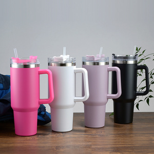 Stainless Steel Vacuum Insulated Mug 40 oz 40oz Tumbler Cup with Handle and Straw For Travel Adventure Quencher