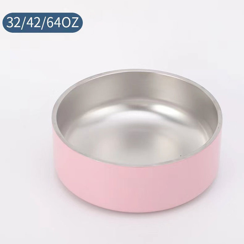 Marble Pet Food Water Bowl Pet Supplies Portable Fast Eaters Fun Stainless Steel Metal Dog Bowl