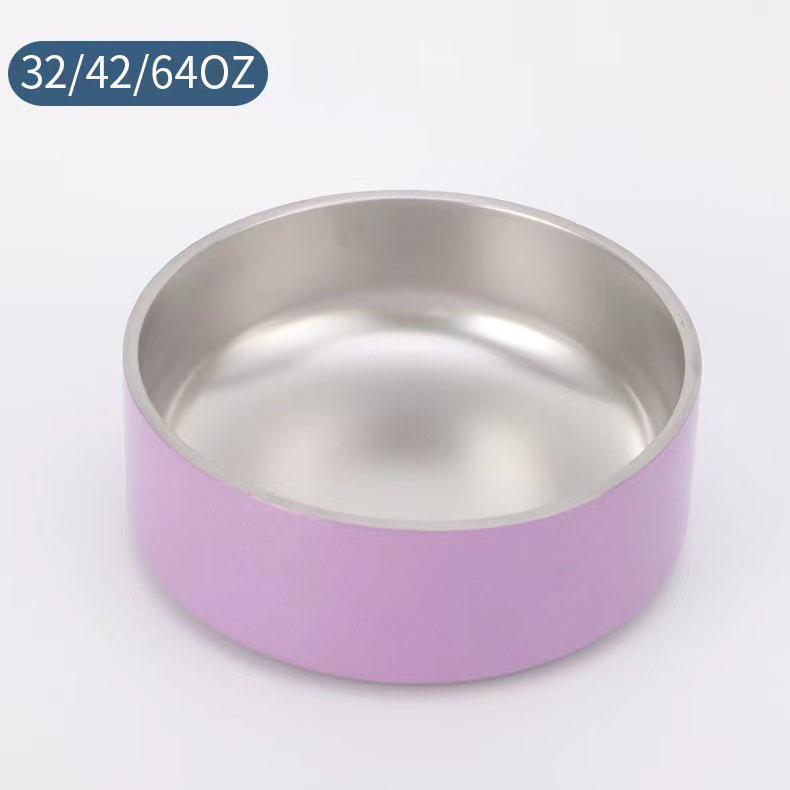 Marble Pet Food Water Bowl Pet Supplies Portable Fast Eaters Fun Stainless Steel Metal Dog Bowl