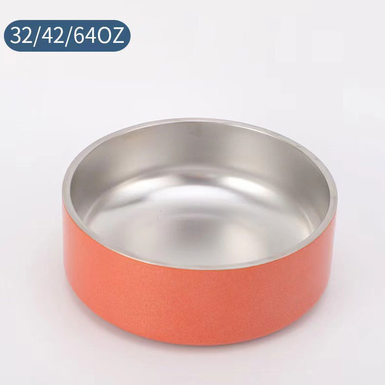 Marble Pet Food Water Bowl Pet Supplies Portable Fast Eaters Fun Stainless Steel Metal Dog Bowl