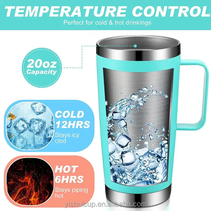 Custom 304 stainless steel insulated cup popsicle Cup, Car Cup 20 oz 30 oz handle Car Cup, outdoor portable cup