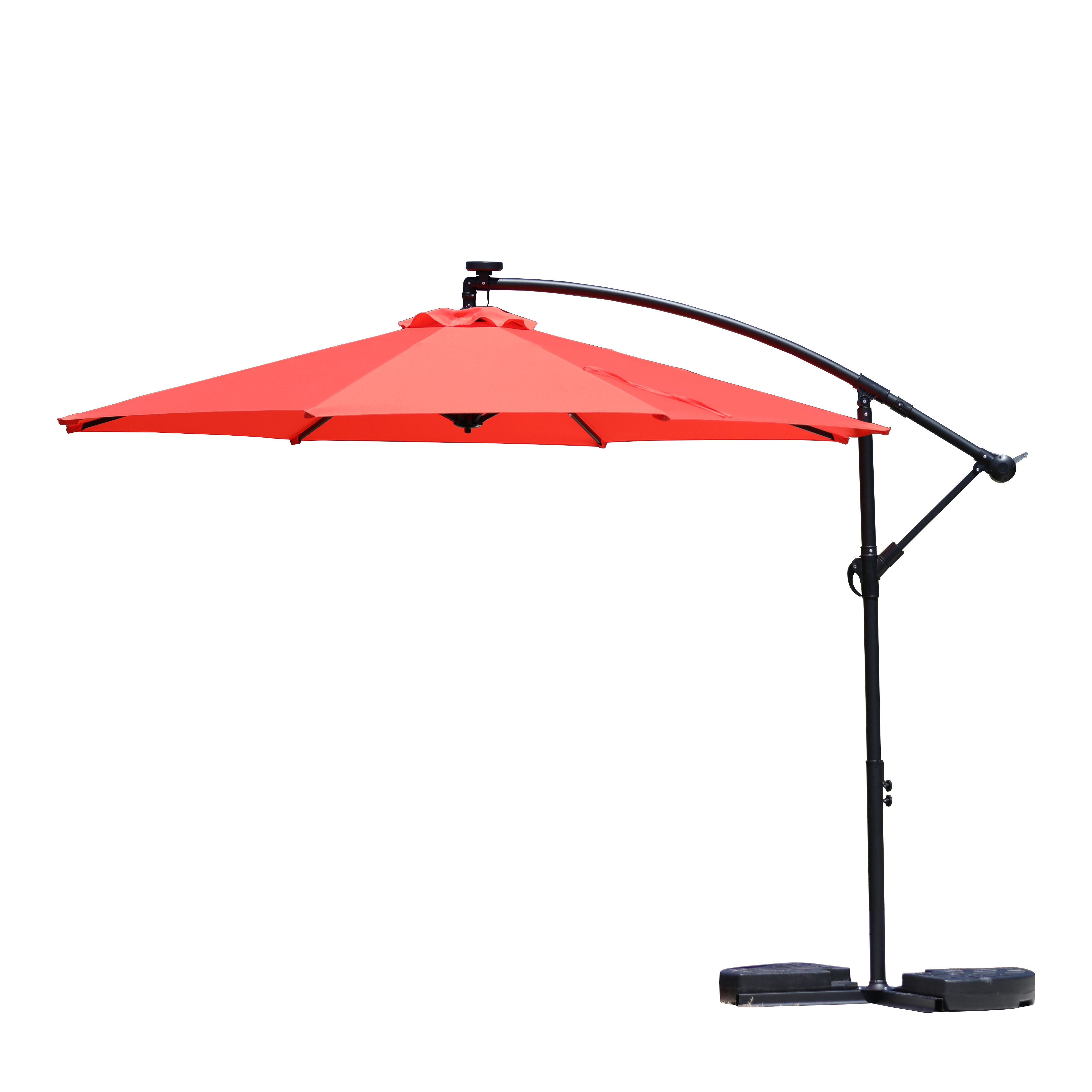 Chinese Professional Waterproof Outdoor White Garden Cantilever Solar Parasols Patio Umbrellas with LED