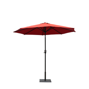 Ningbo Customized Bar Table 8K Hand Cranked Steel Straight Sunshade Garden Outdoor Parasol Patio Umbrellas