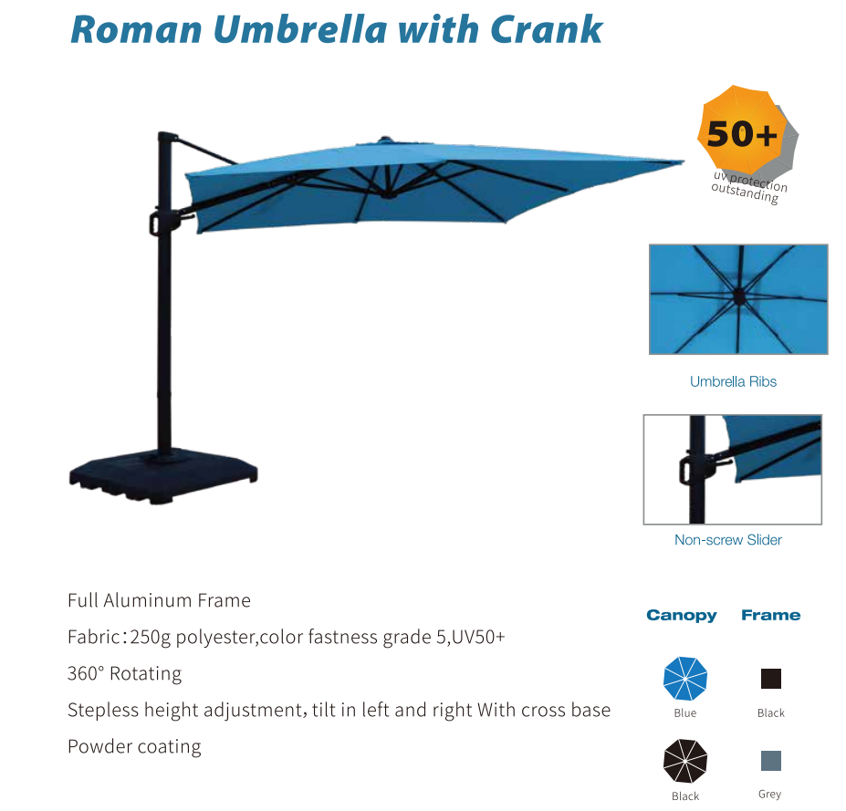 Fashion Sunshade Large Full Aluminum 3*3 Roman Umbrella Cantilivered Parasols Umbrellas Outdoor for sale