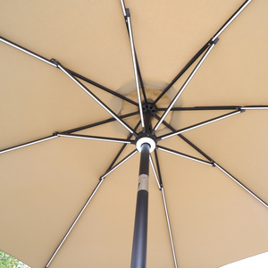 Sunumbrella 6 Ribs Double Top Hand Automatic Steering Market Patio Umbrella Canopy Parasol Outdoor Table Umbrella