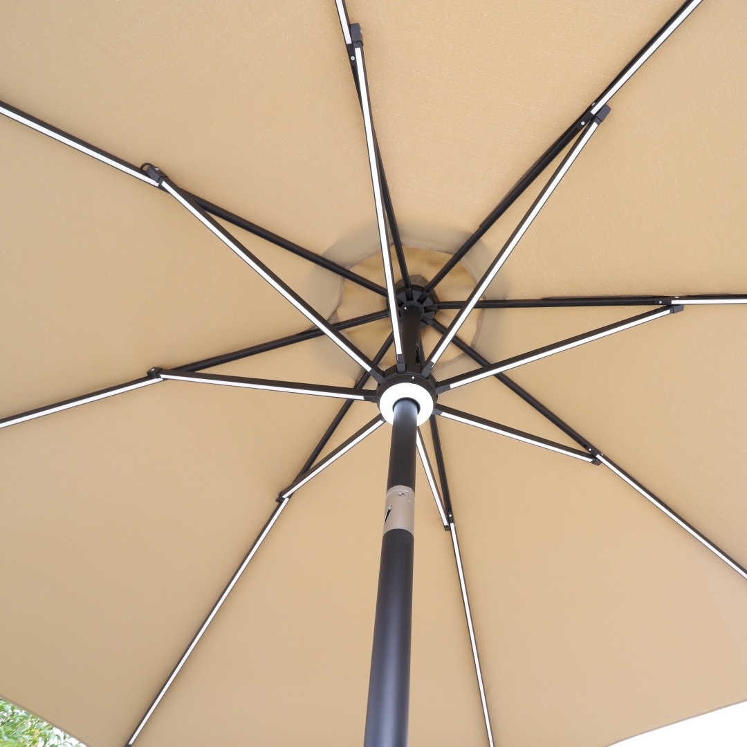 Factory Quality Steel macrame Bali Sun rn Outdoor 3M Solar Led Light Patio Parasol Umbrellas for the garden