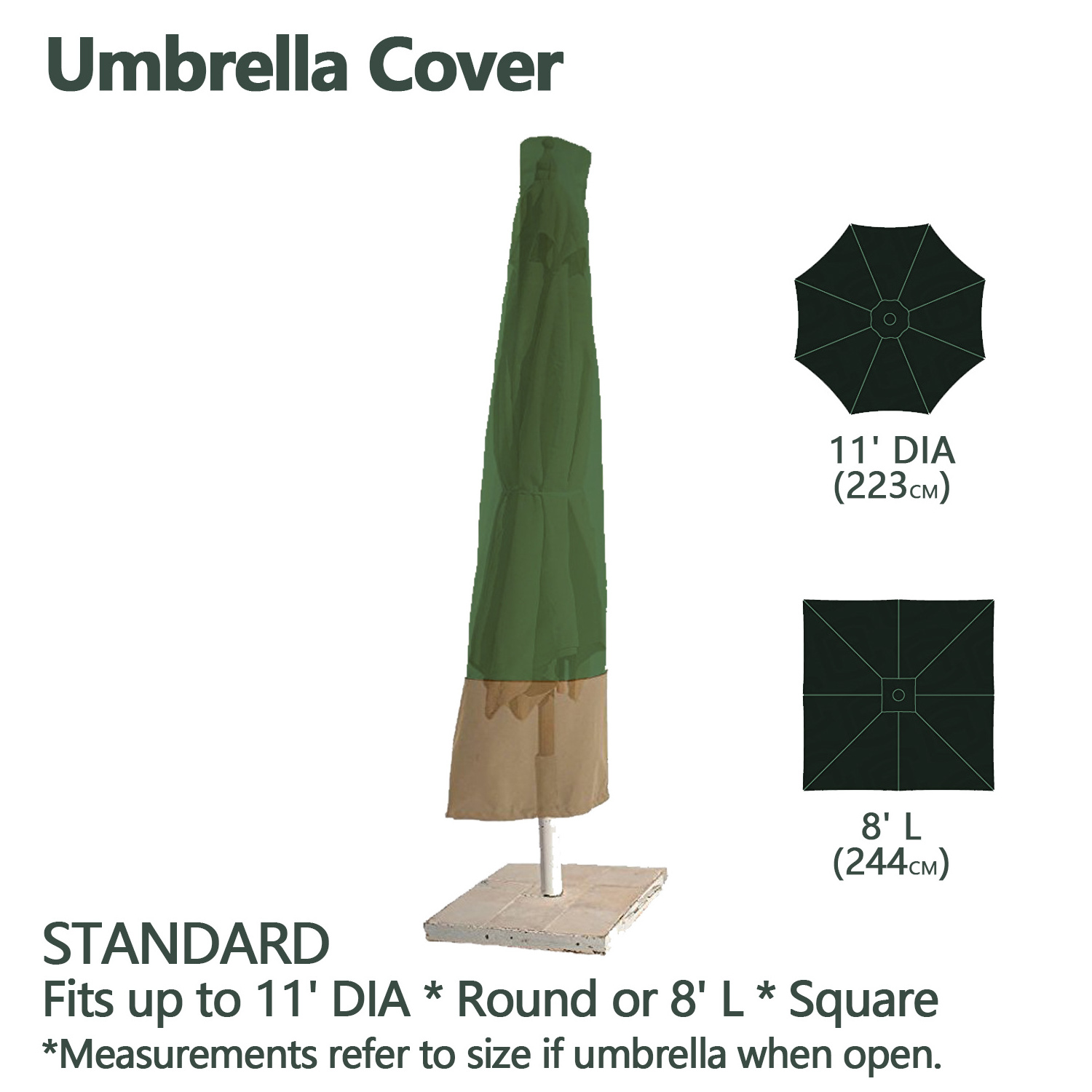 Oxford Fabric Patio Parasol Covers for 7ft to 11ft Outdoor Garden Market Umbrellas Windproof Anti-UV Parasol Protect