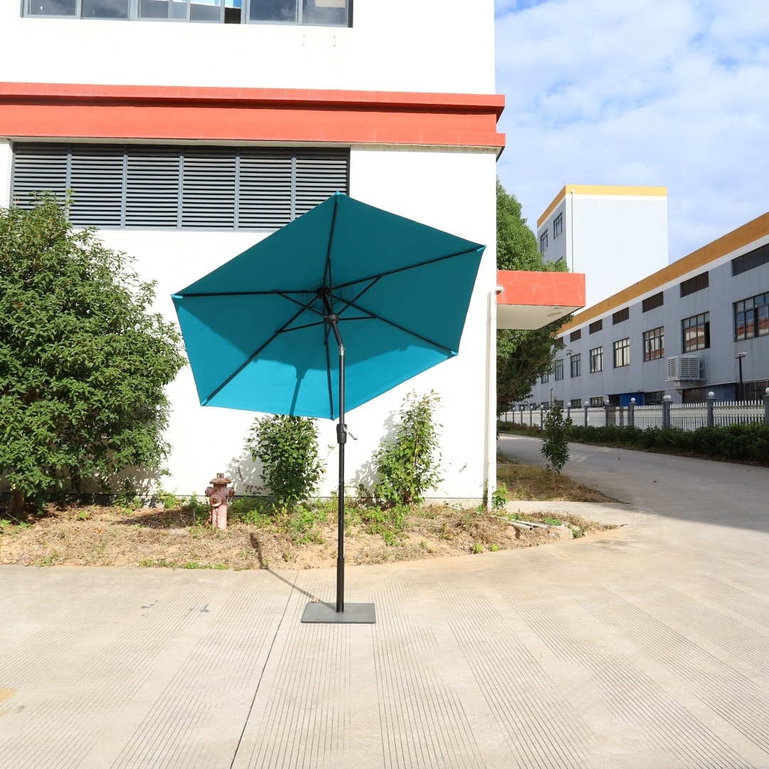 6K Hand Cranked Straight Rod 6 56ft Patio Umbrella Table with Outdoor Market Umbrella against Rain Protection