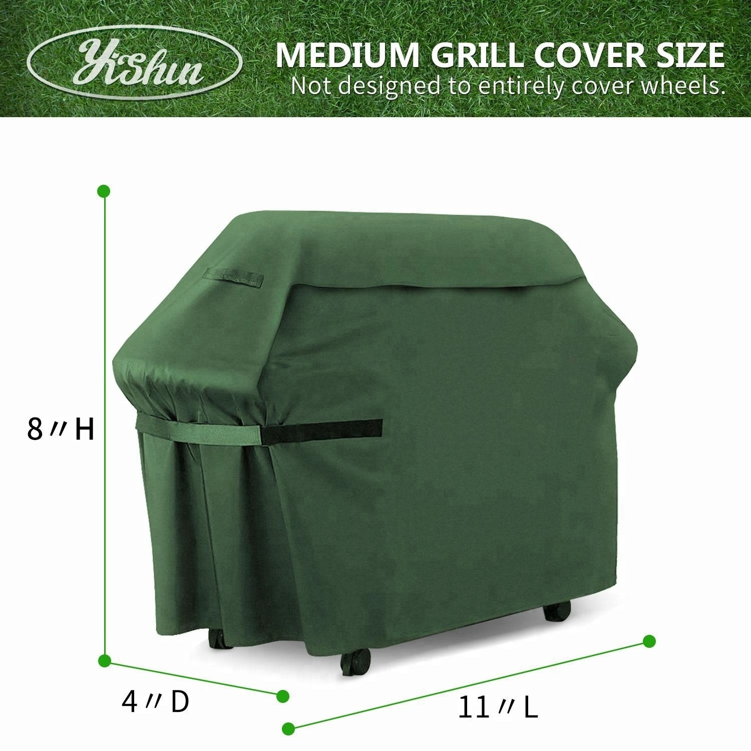 heavy duty green storage bag barbecue stove polyester protective camping Outdoor Charcoal Bbq grill cover