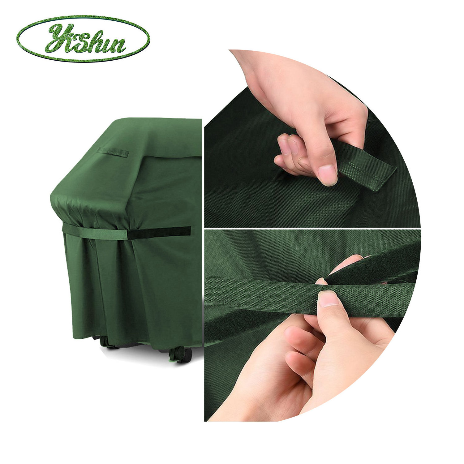 heavy duty green storage bag barbecue stove polyester protective camping Outdoor Charcoal Bbq grill cover