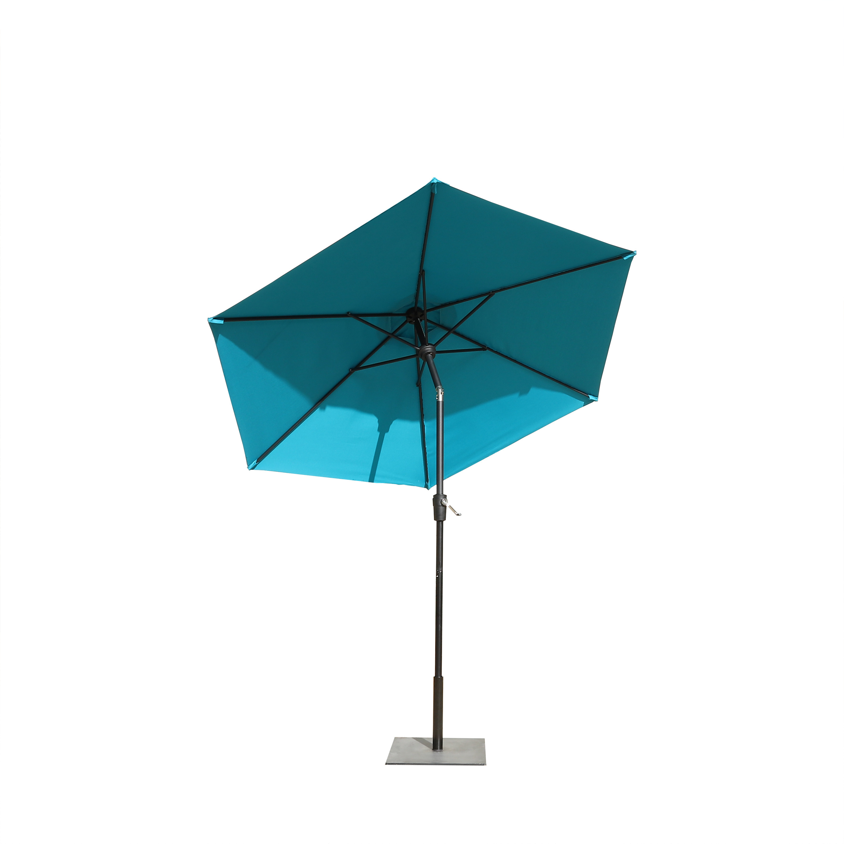 6K Hand Cranked Straight Rod 6 56ft Patio Umbrella Table with Outdoor Market Umbrella against Rain Protection