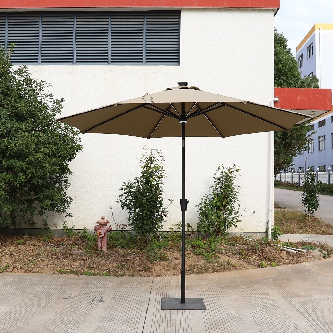 High Quality UV Protection 3M Hand Automatic Steering Outdoor Custom Garden Solar Umbrella Aluminum