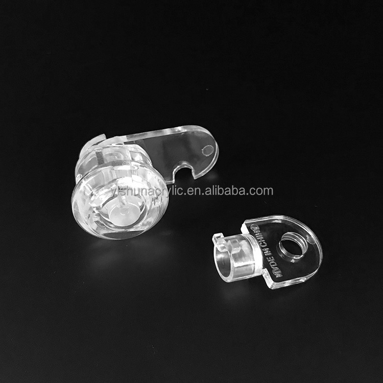 transparent acrylic pmma cam lock for display and jewelry box