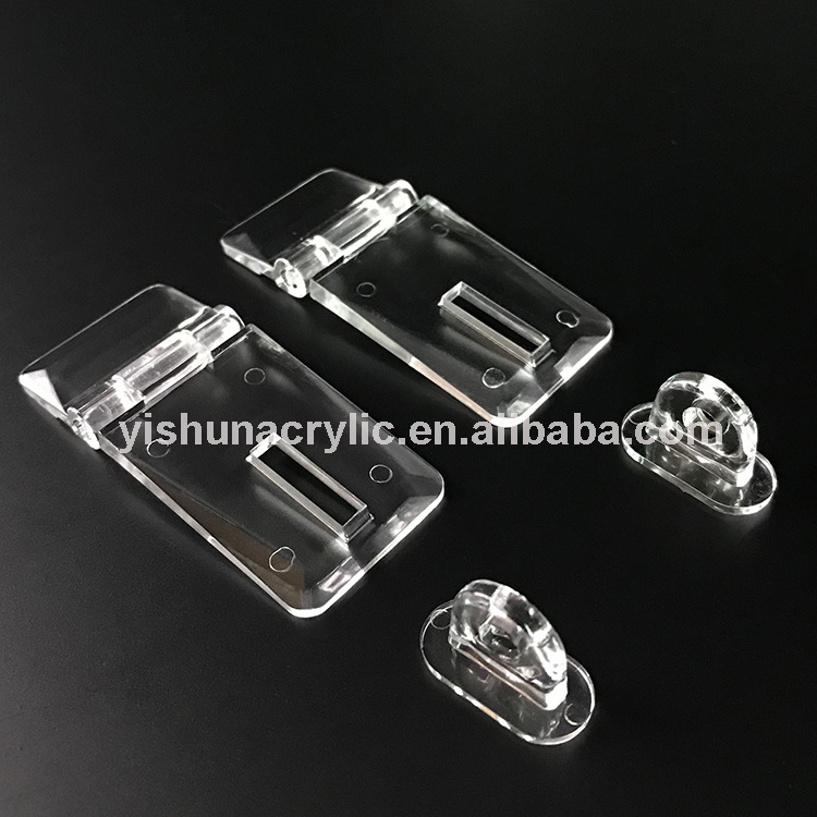 Yishun wholesale high transparency clear hinge hasps transparent acrylic hinge lock for acrylic crafts