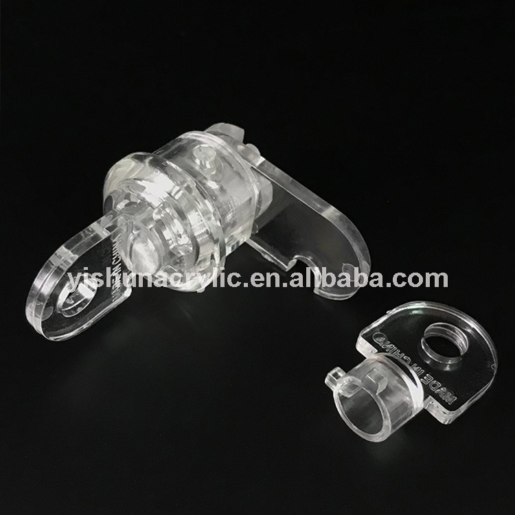 Yishun Wholesale Various Specifications Transparent PMMA Plastic Acrylic Clear Locks For Modern Acrylic Display Cabinet