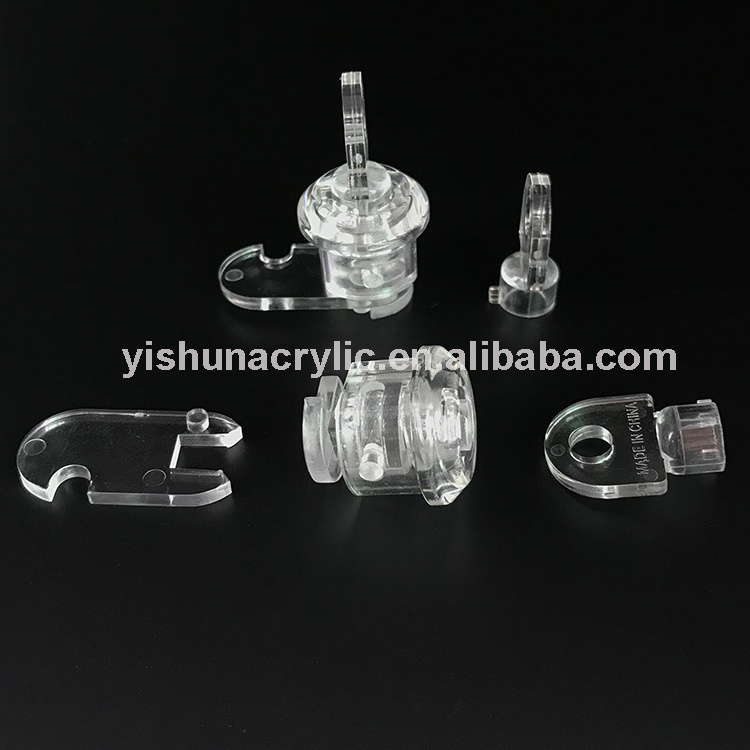 Yishun Wholesale Various Specifications Transparent PMMA Plastic Acrylic Clear Locks For Modern Acrylic Display Cabinet