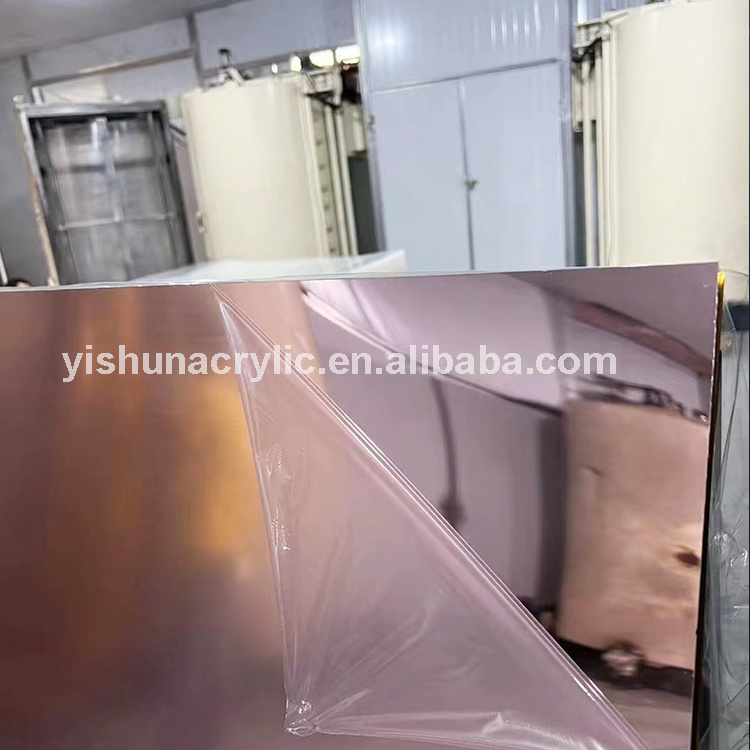 Factory wholesale rose gold 1mm 2mm 3mm thickness colored pmma material plastic mirror acrylic sheet