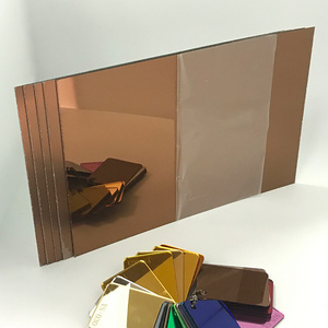 Wholesale 1MM Bronze Colored PMMA Plastic Mirror Panel 4FT*8FT Acrylic One Way Mirror Sheet For Wall Decoration