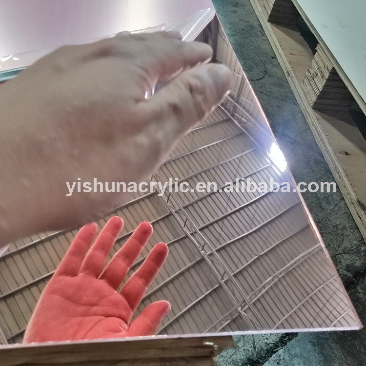 Factory wholesale rose gold 1mm 2mm 3mm thickness colored pmma material plastic mirror acrylic sheet