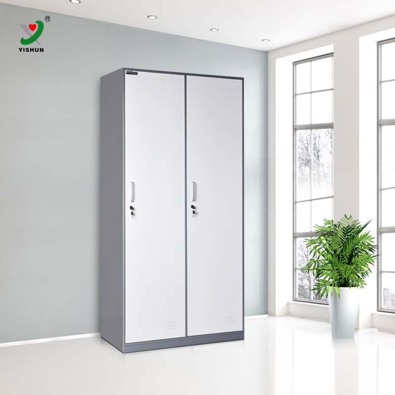 2 door metal steel closet with lockers can be customized with portable storage cabinet