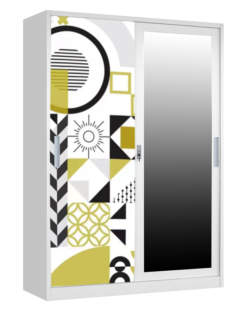 White Wardrobe With Mirror Armoire With Shelves Modern Bedroom Wardrobe Closet/clothes Wardrobes 2 Door