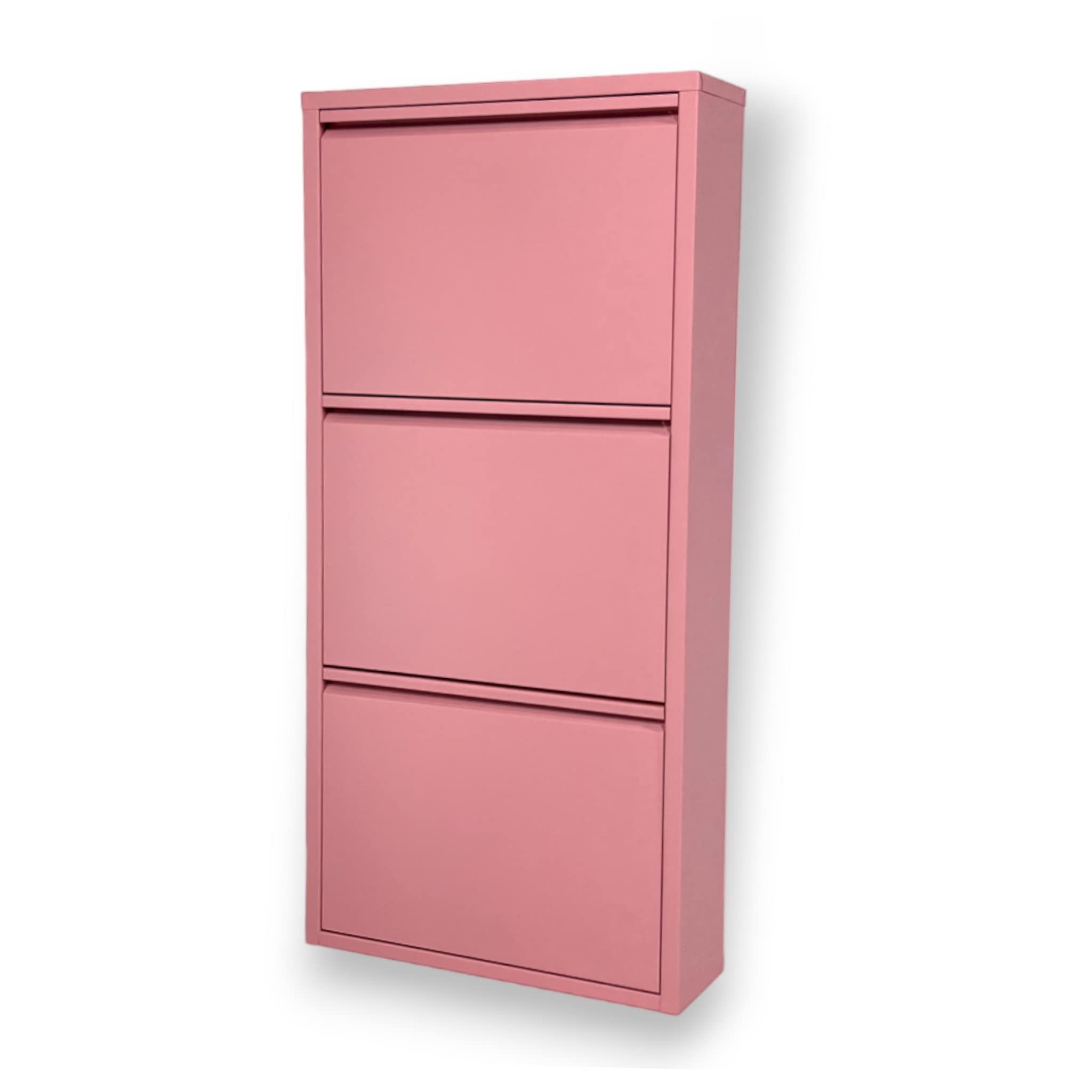 Shoe Cabinet Narrow Shoe Rack Metal High Cabinet with Magnetic Cover Metal Mounted Shoe Rack