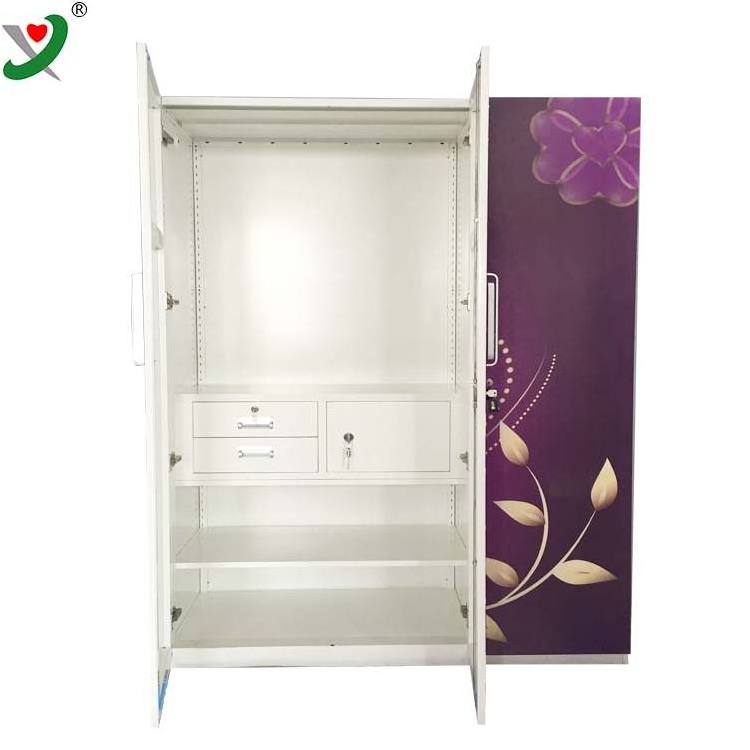 steel almirah designs with price clothes wardrobe 4 doors with safe box lock