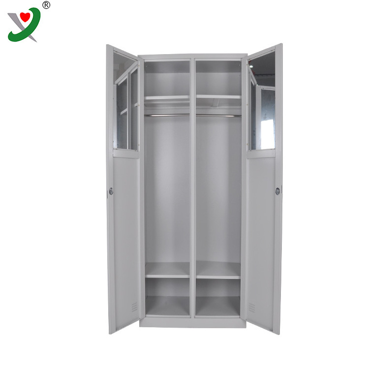 Wholesale Office furniture 2 door clothing steel locker/wardrobe with morrior