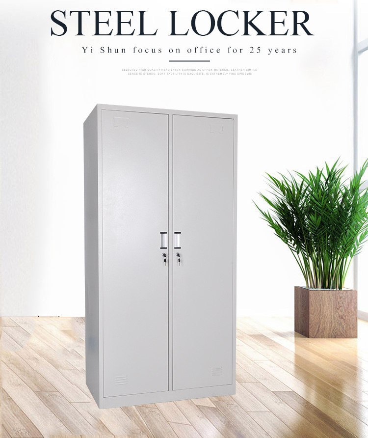 Wholesale Office furniture 2 door clothing steel locker/wardrobe with morrior