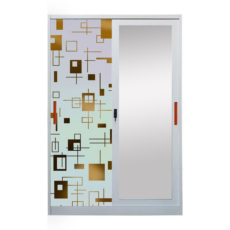 Wardrobe Manufacturers Two Door Wardrobe With Sliding Doors Closet Cabinet Locker Steel Wardrobe with mirror