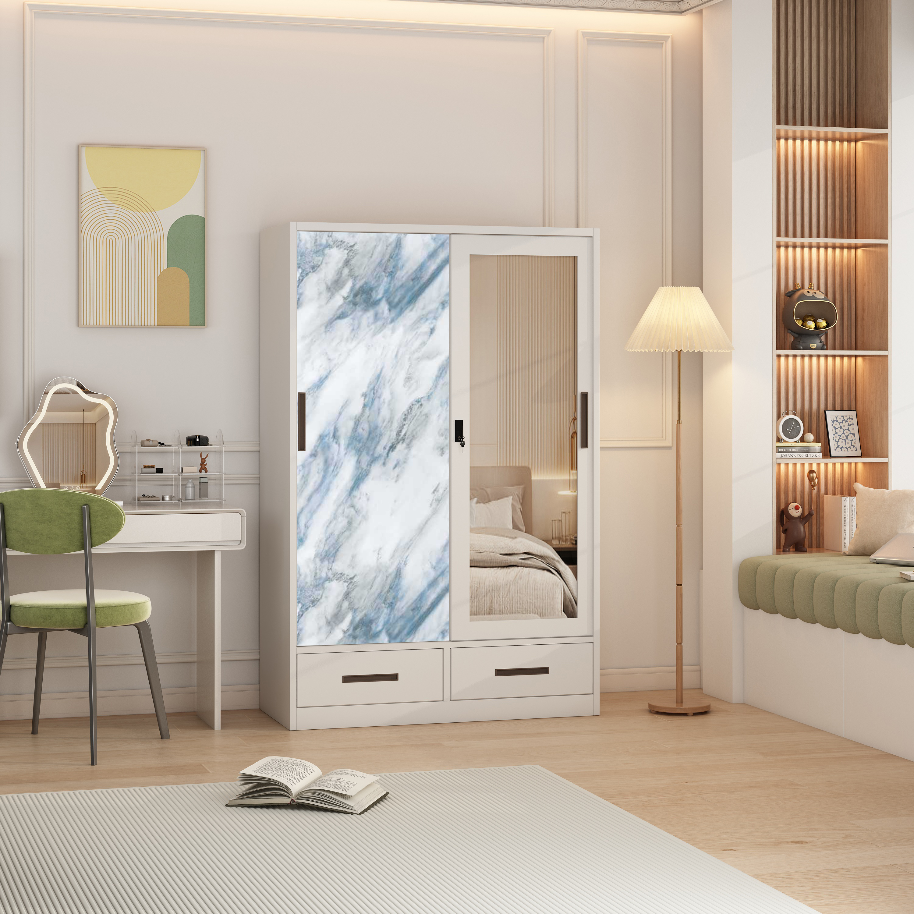 Metal almirah with locker and mirror metal locker wardrobe godrej 2 doors steel almirah locker steel wardrobes